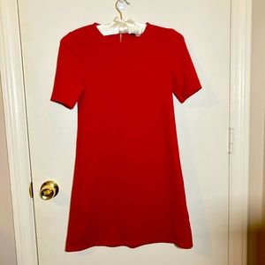 H&M DIVIDED Red Short Sleeve Pattern Mini Dress